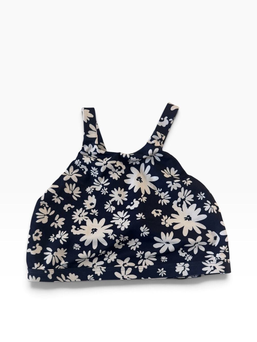 Jolyn Kaylee Floral Sports Bra Bikini Top Small UPF50+ Small Navy White #NE215